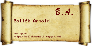 Bollók Arnold névjegykártya
