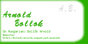 arnold bollok business card