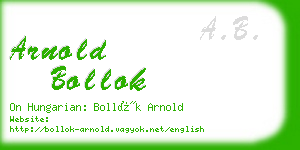 arnold bollok business card